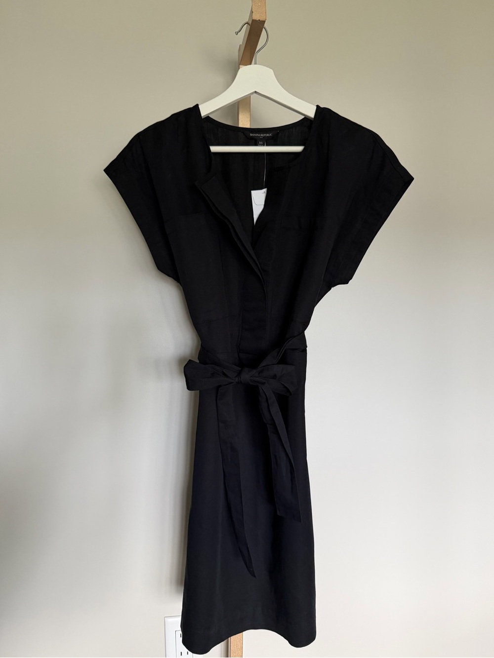 Banana Republic Black Tie-Waist Mini Dress